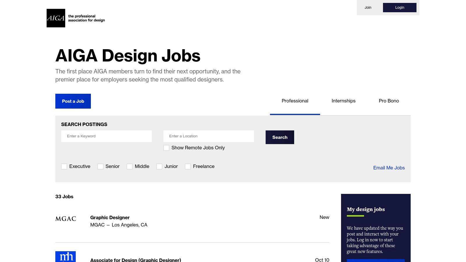 AIGA Design Jobs