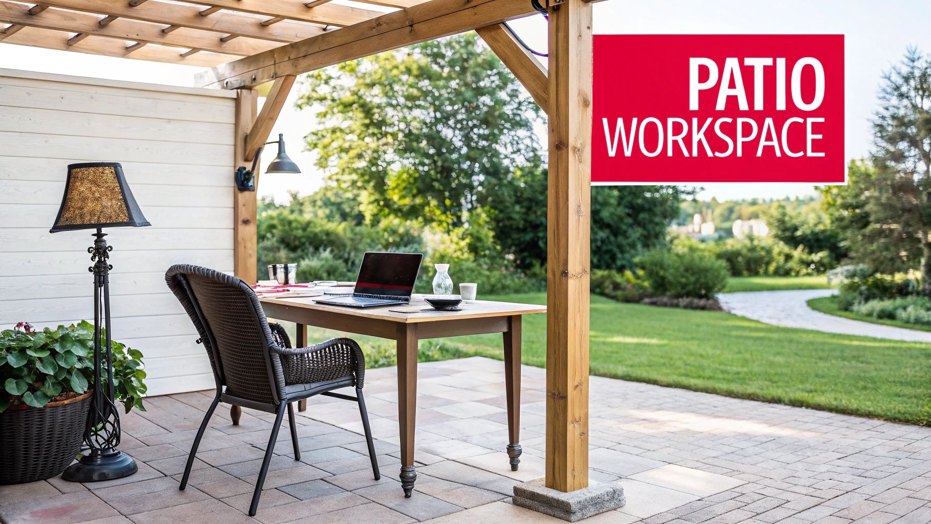 Covered Patio Workspace