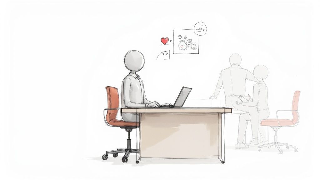 A group of colleagues collaborating and showing positive emotions at work.