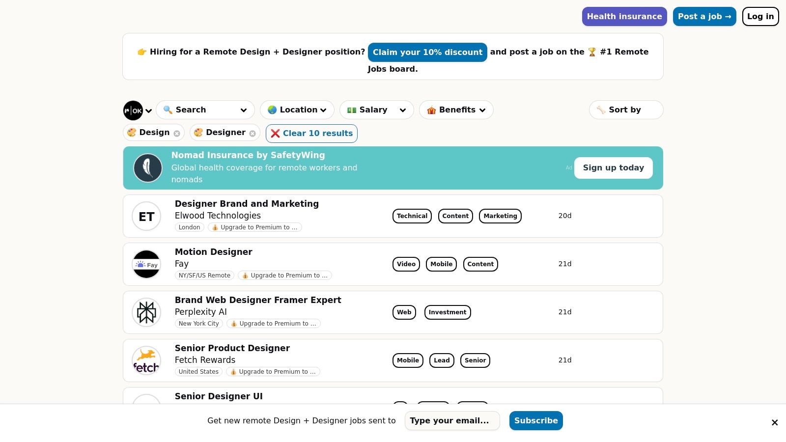 Remote OK (Design jobs)