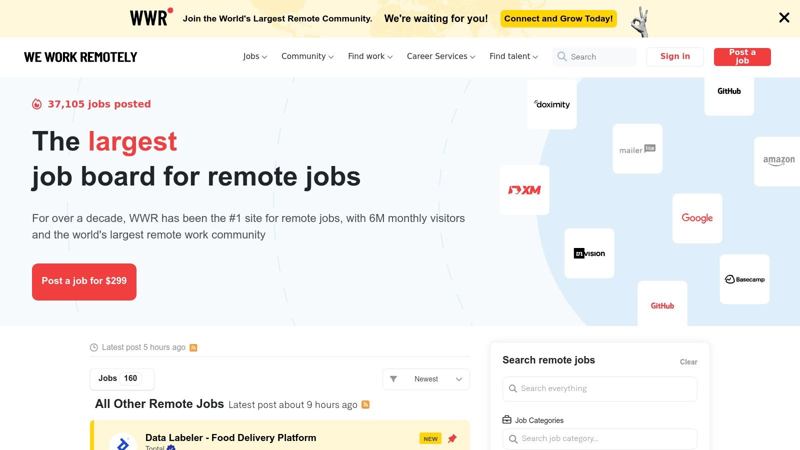 We Work Remotely (Design category)