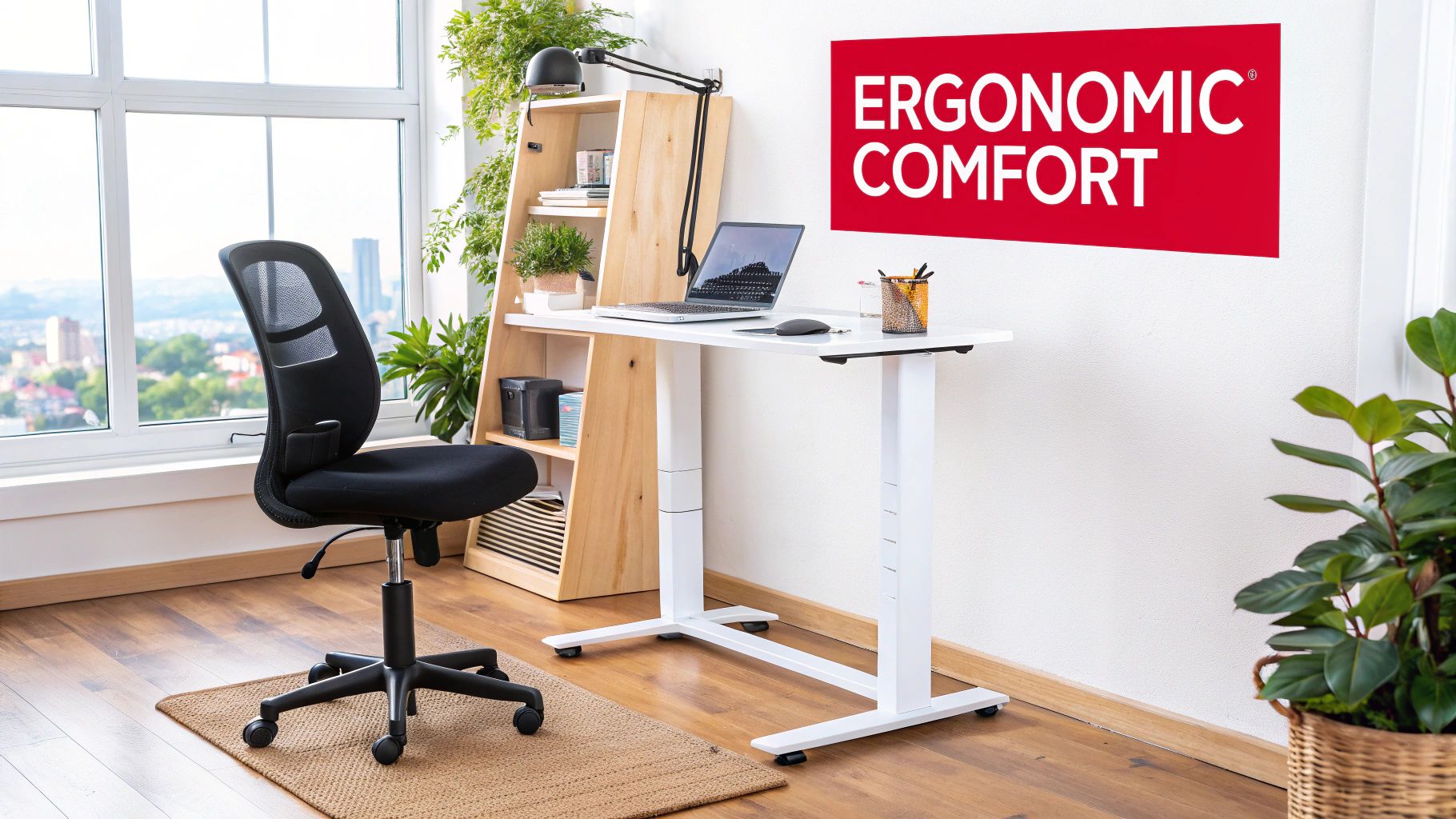 Ergonomic Chair and Desk Setup