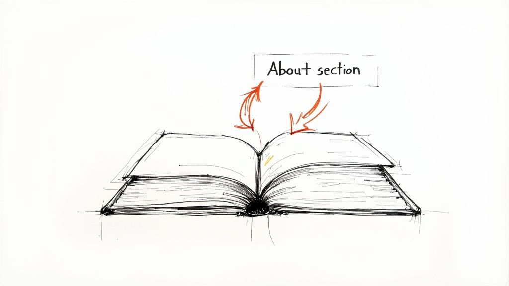 A person thoughtfully writing in a notebook at a sunlit desk, symbolizing the crafting of a personal career story for their LinkedIn About section.