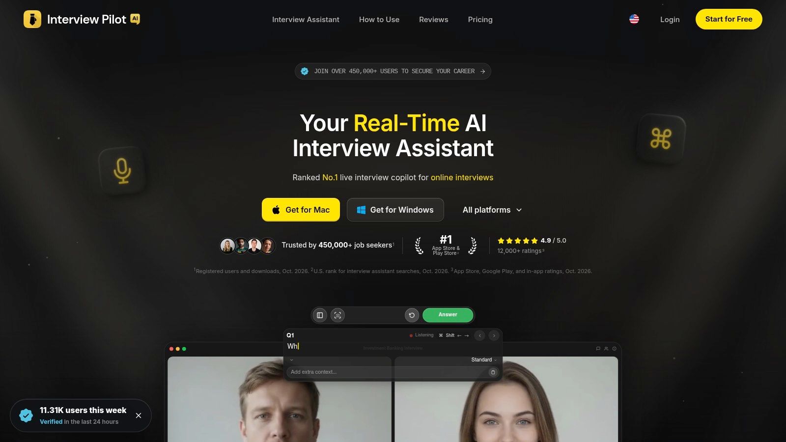 Screenshot from https://www.interviewpilot.app