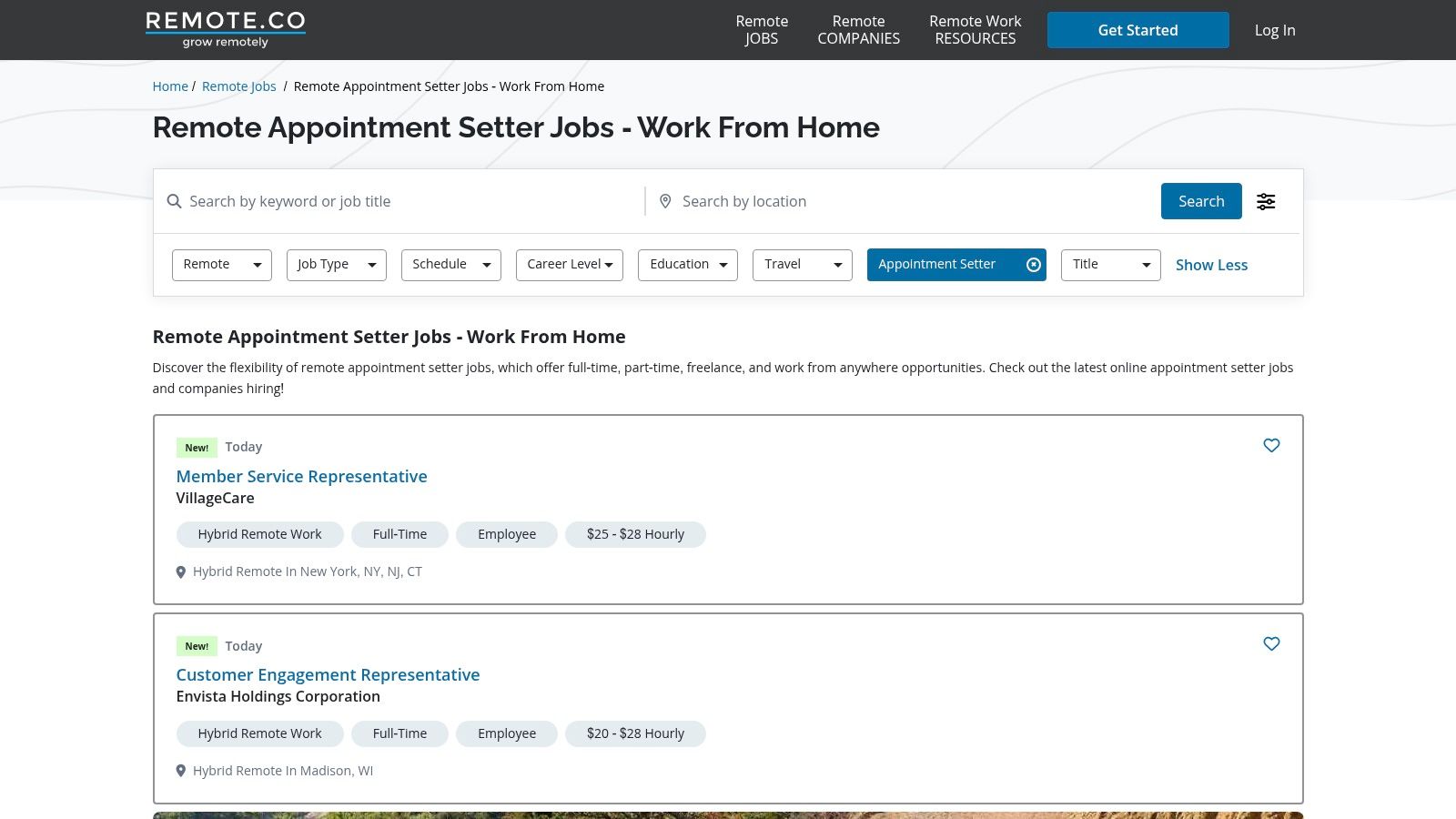 Remote.co (Appointment Setting category)
