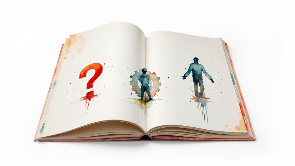 A digital portfolio displayed on a laptop, showing project case studies with charts and visuals, highlighting successful outcomes.