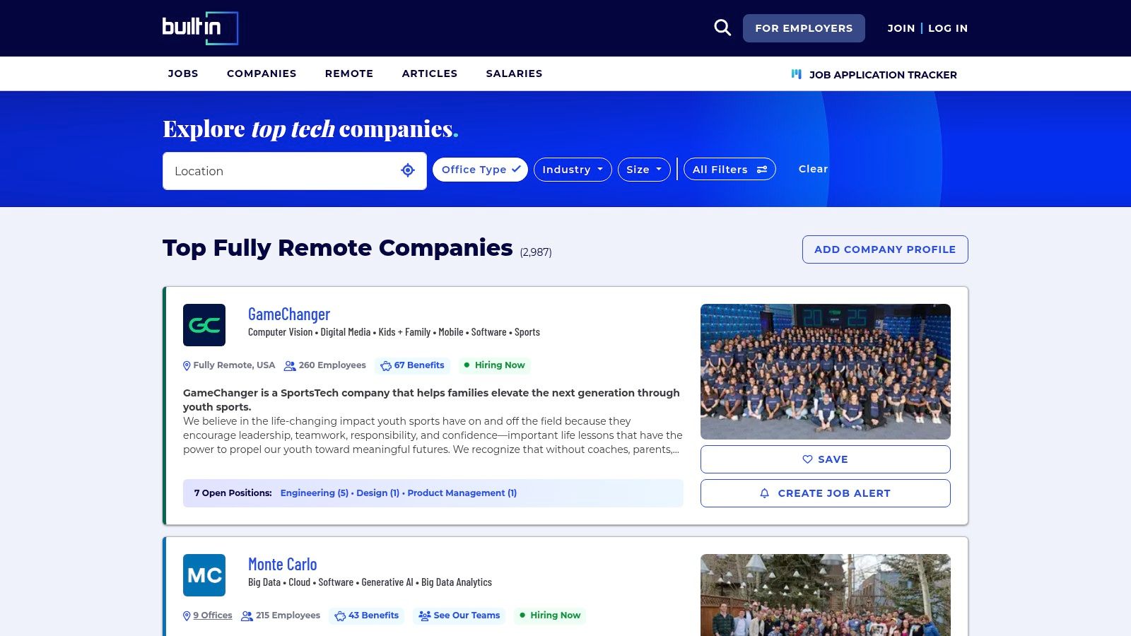 Built In (Fully Remote Companies and Awards)