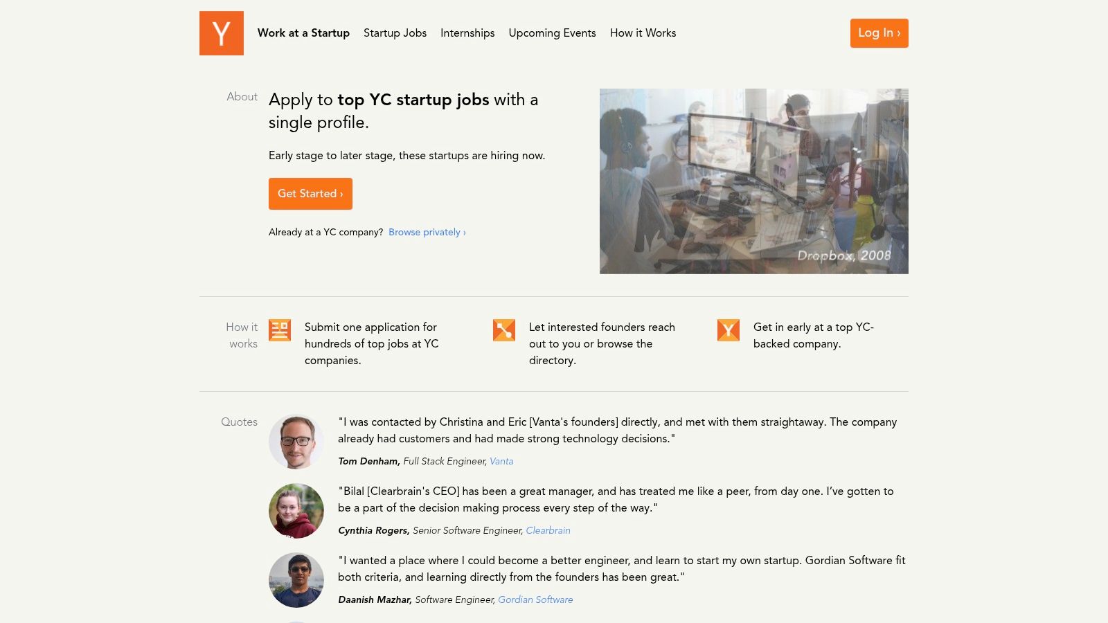 Work at a Startup (Y Combinator)