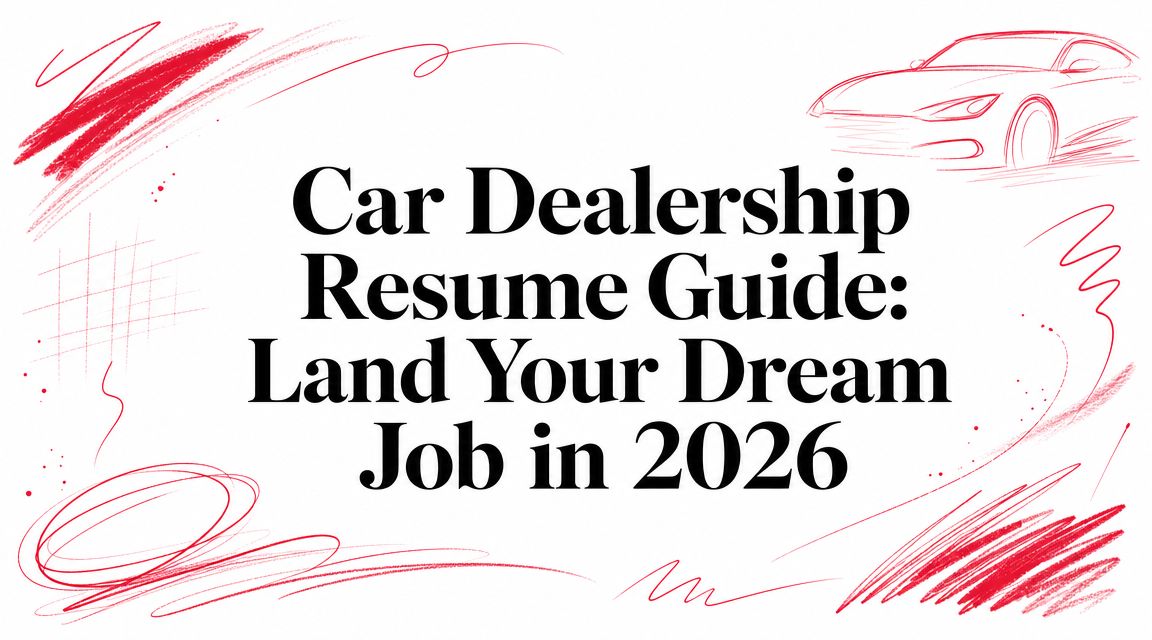 Car Dealership Resume Guide: Land Your Dream Job in 2026