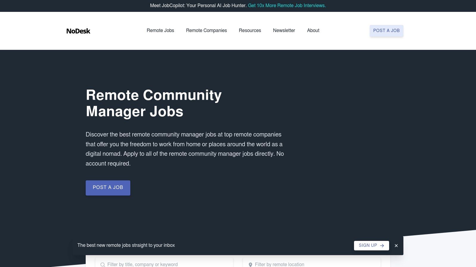 NoDesk – Remote Community Manager Category