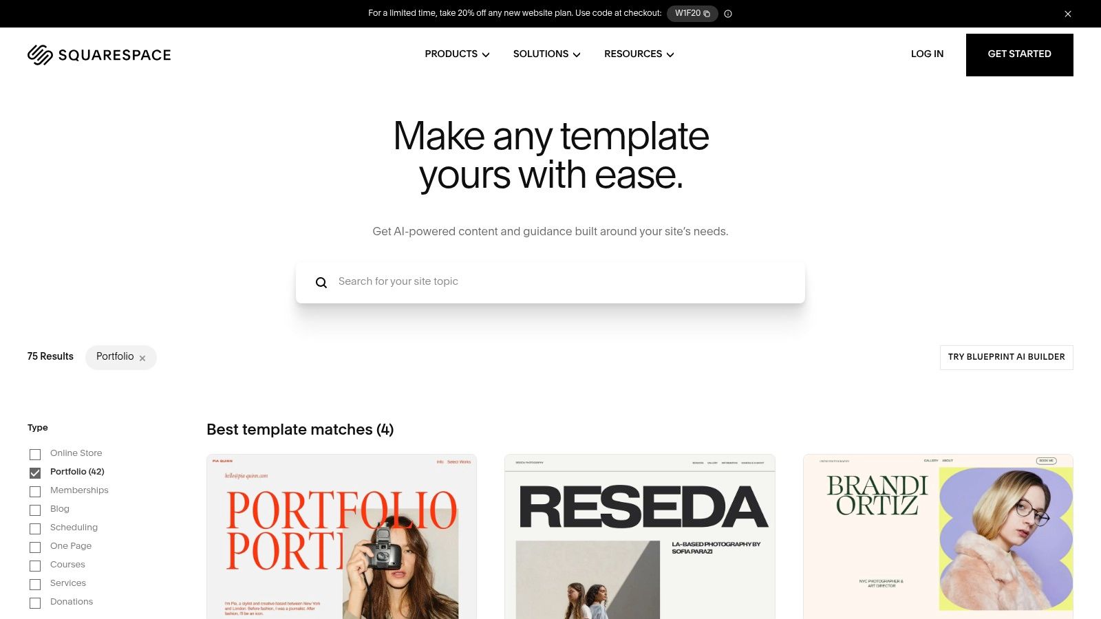 Squarespace Templates (Portfolio)