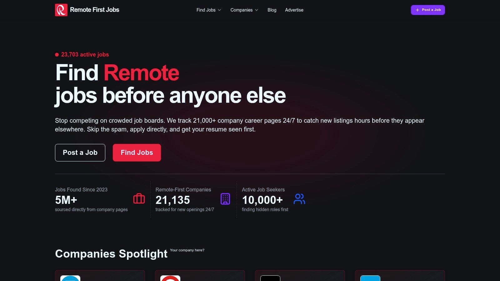 Screenshot from https://remotefirstjobs.com