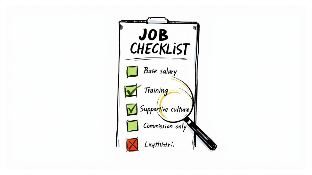 Job checklist on a clipboard with ‘Training’ and ‘Supportive culture’ checked, magnified.