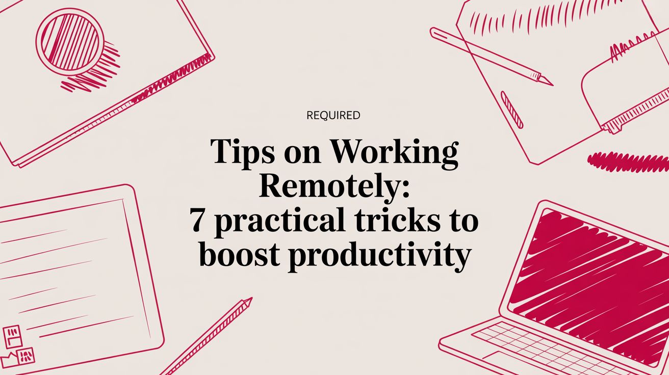 Tips on Working Remotely: 7 Practical Tricks to Boost Productivity